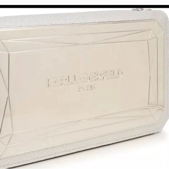 NEW! *Karl Lagerfeld Paris* Crossbody Lafayette Leather Mirror Hardware WOC - Picture 8 of 10